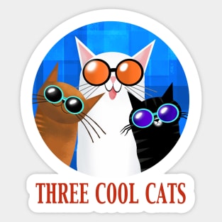 Three Cool Cats Sticker